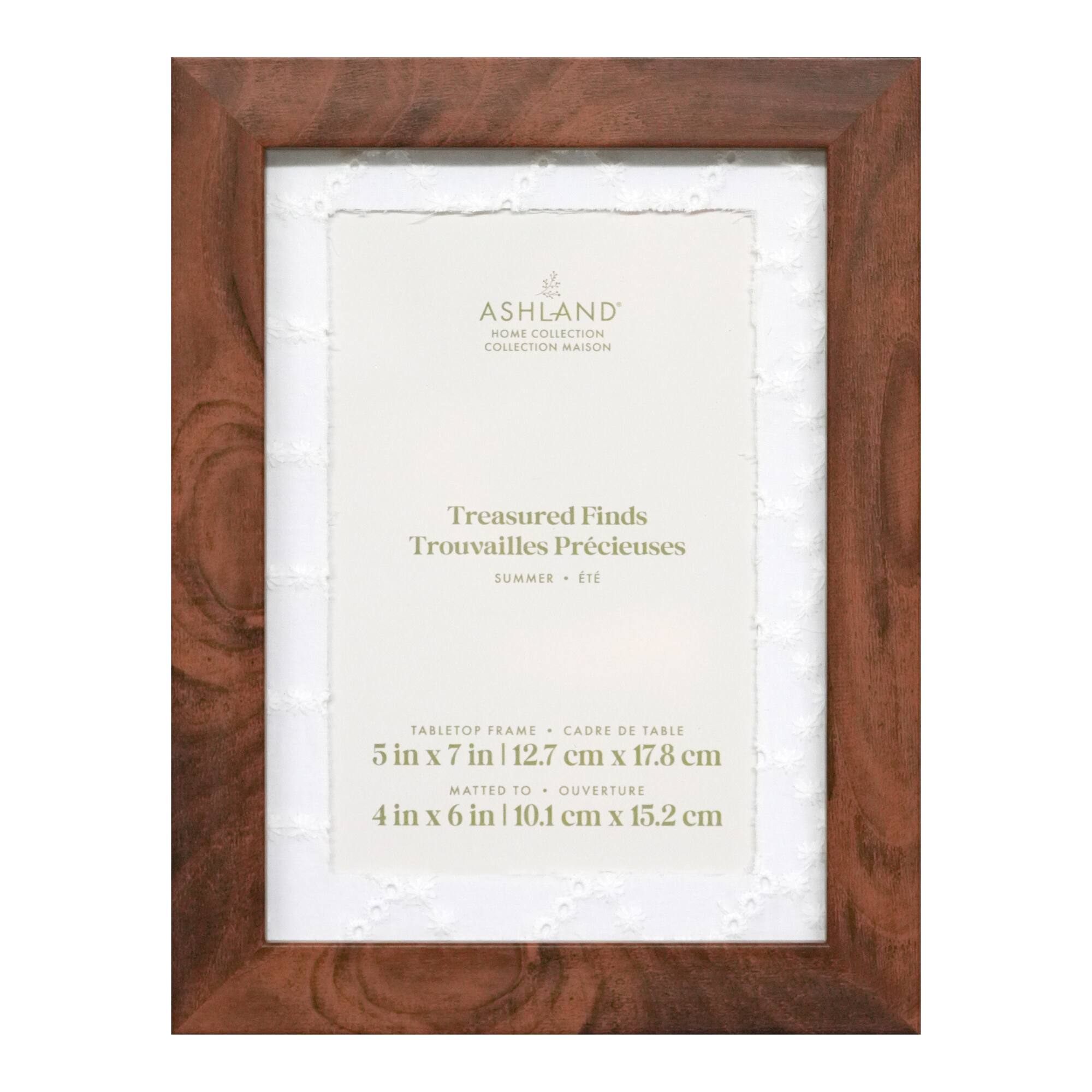 4" x 6" Wood Grain Tabletop Frame with Mat, Treasured Finds by Ashland®
